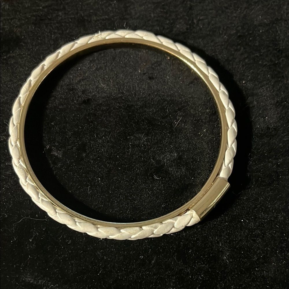 Cream and Gold Braided Rope Bracelet